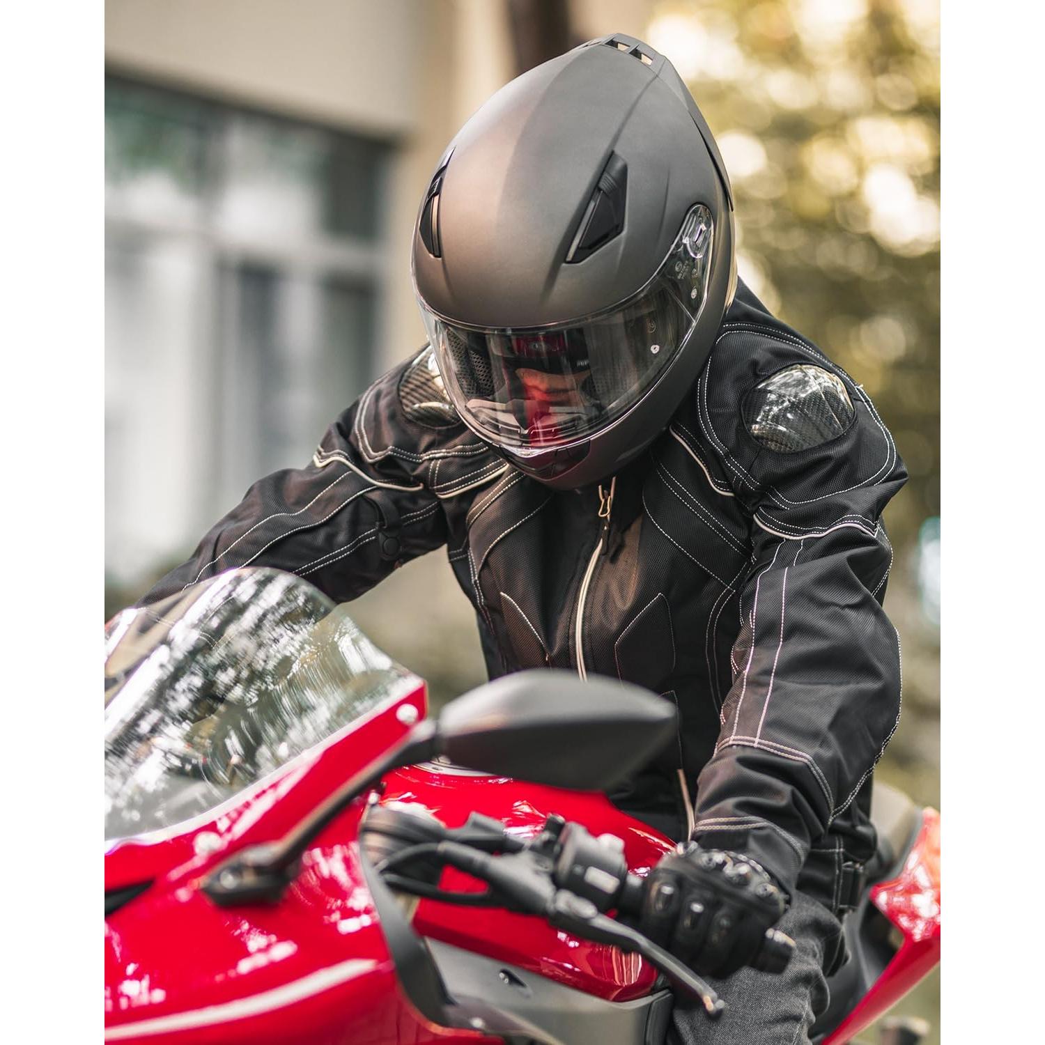 Casco de Moto ILM 129 Full Face Antivaho Gris Mate