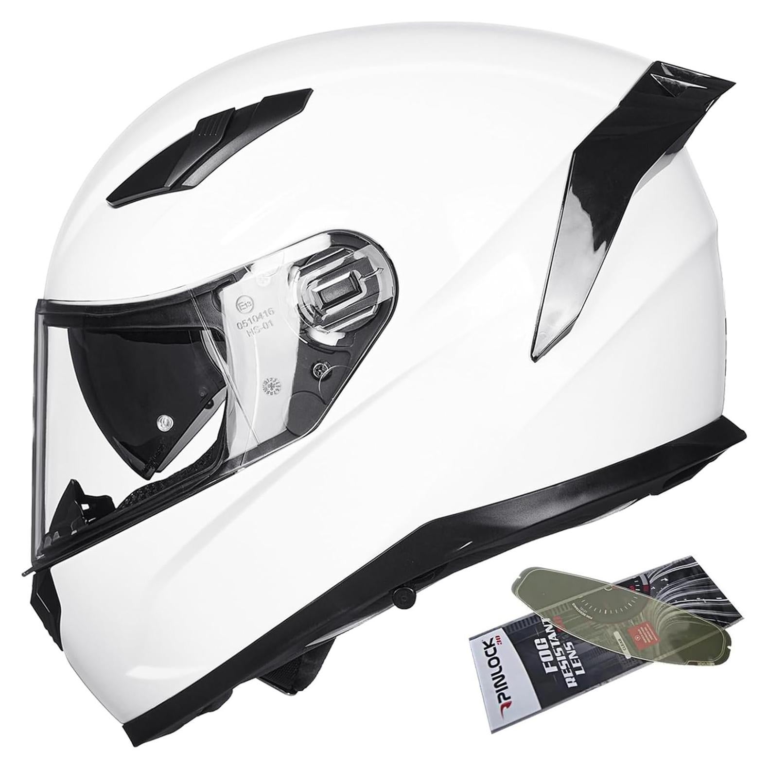 Casco de Moto ILM Full Face Modelo 129 Antivaho Blanco
