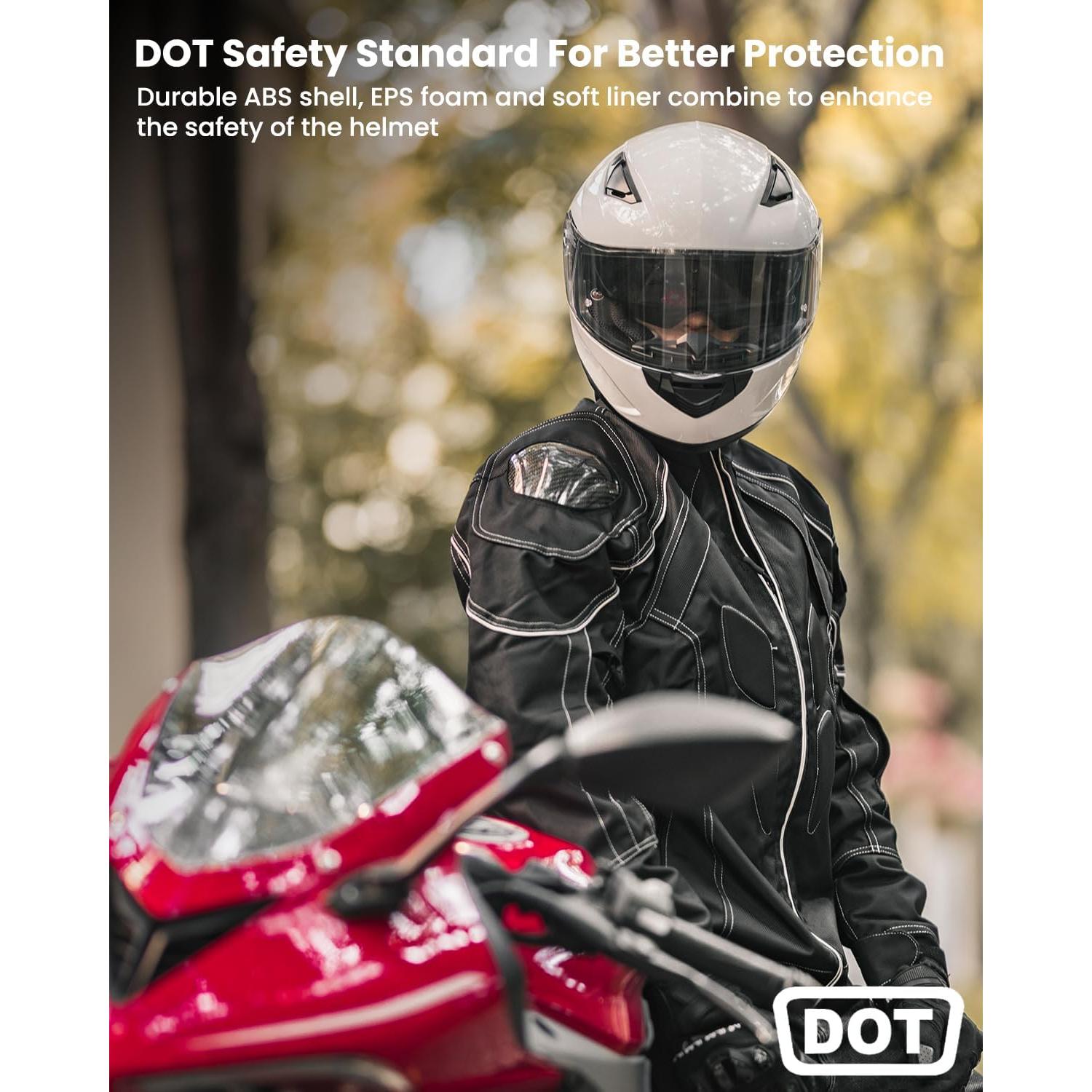 Casco de Moto ILM Full Face Modelo 129 Antivaho Blanco