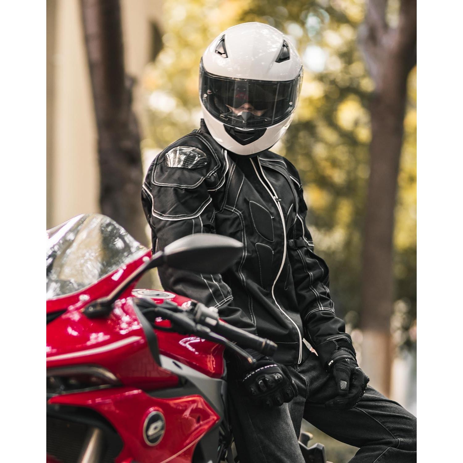 Casco de Moto ILM Full Face Modelo 129 Antivaho Blanco