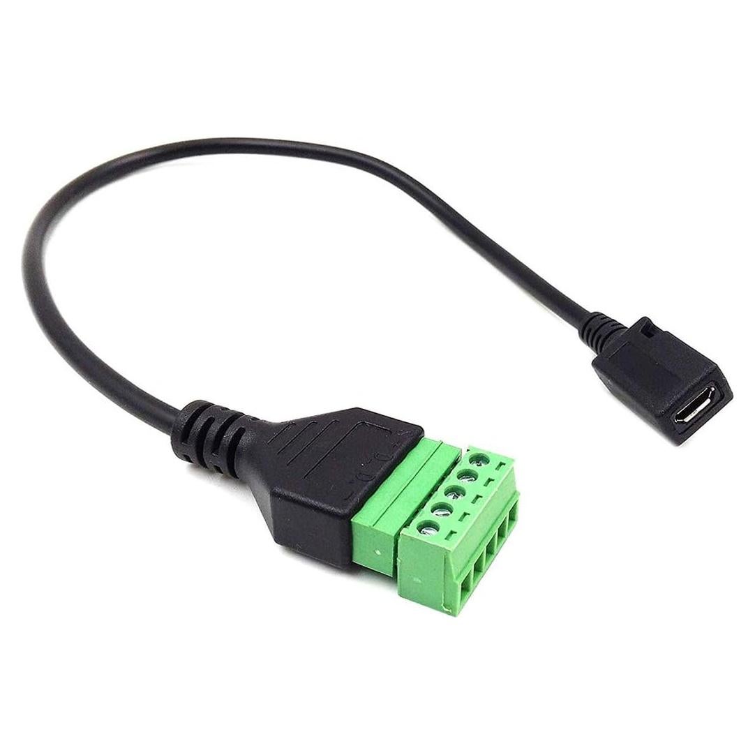 Cable de Bloque de Terminal Femenino Micro USB 5 Pines 30 cm Kework