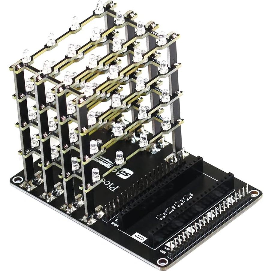 Cubo LED 4x4x4 HAT sb components para Raspberry Pi Pico Azul