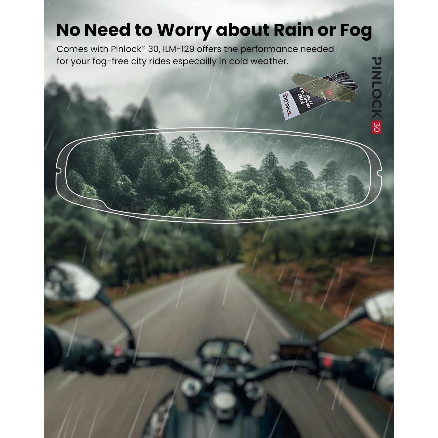 Casco de Moto ILM Modelo 129 Gris Mate Doble Visera