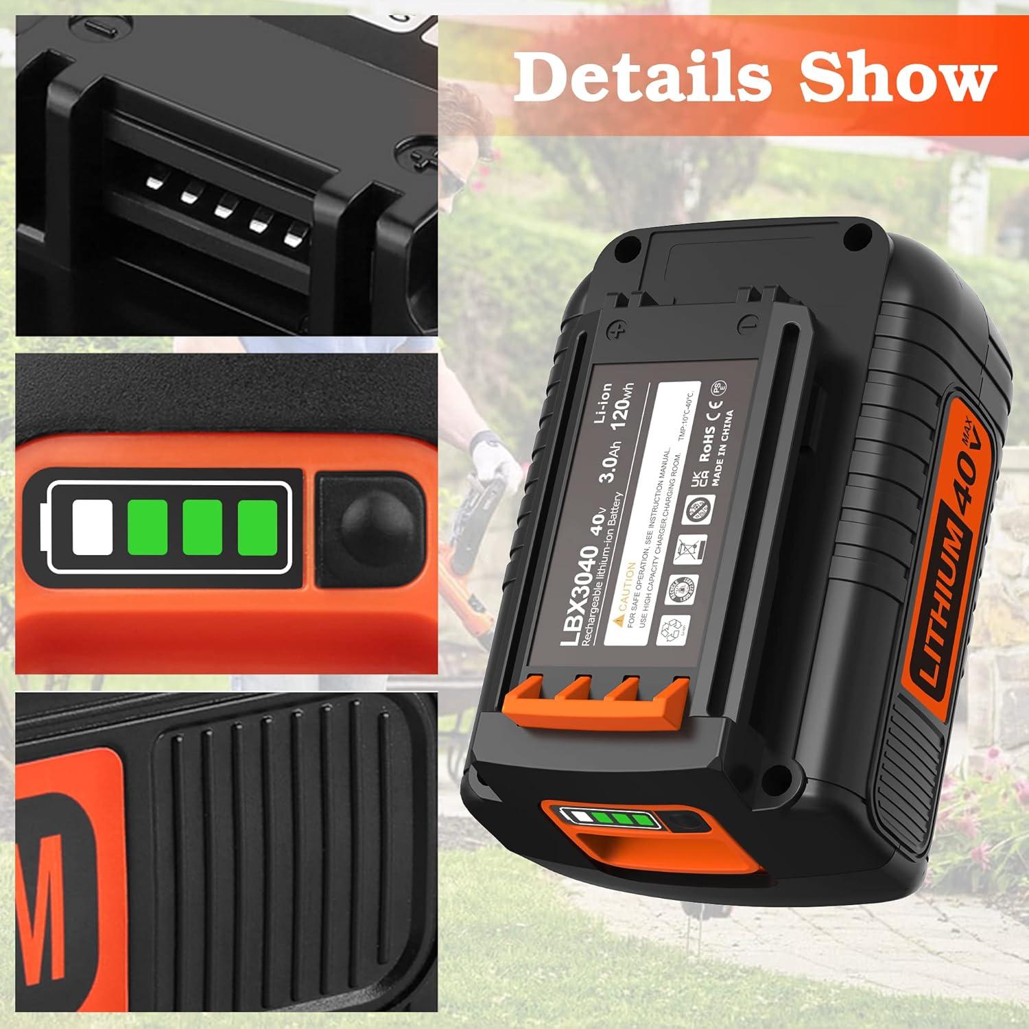 Batería de Litio 40V 3.0Ah Black+Decker Reemplazo S SKSTYLE