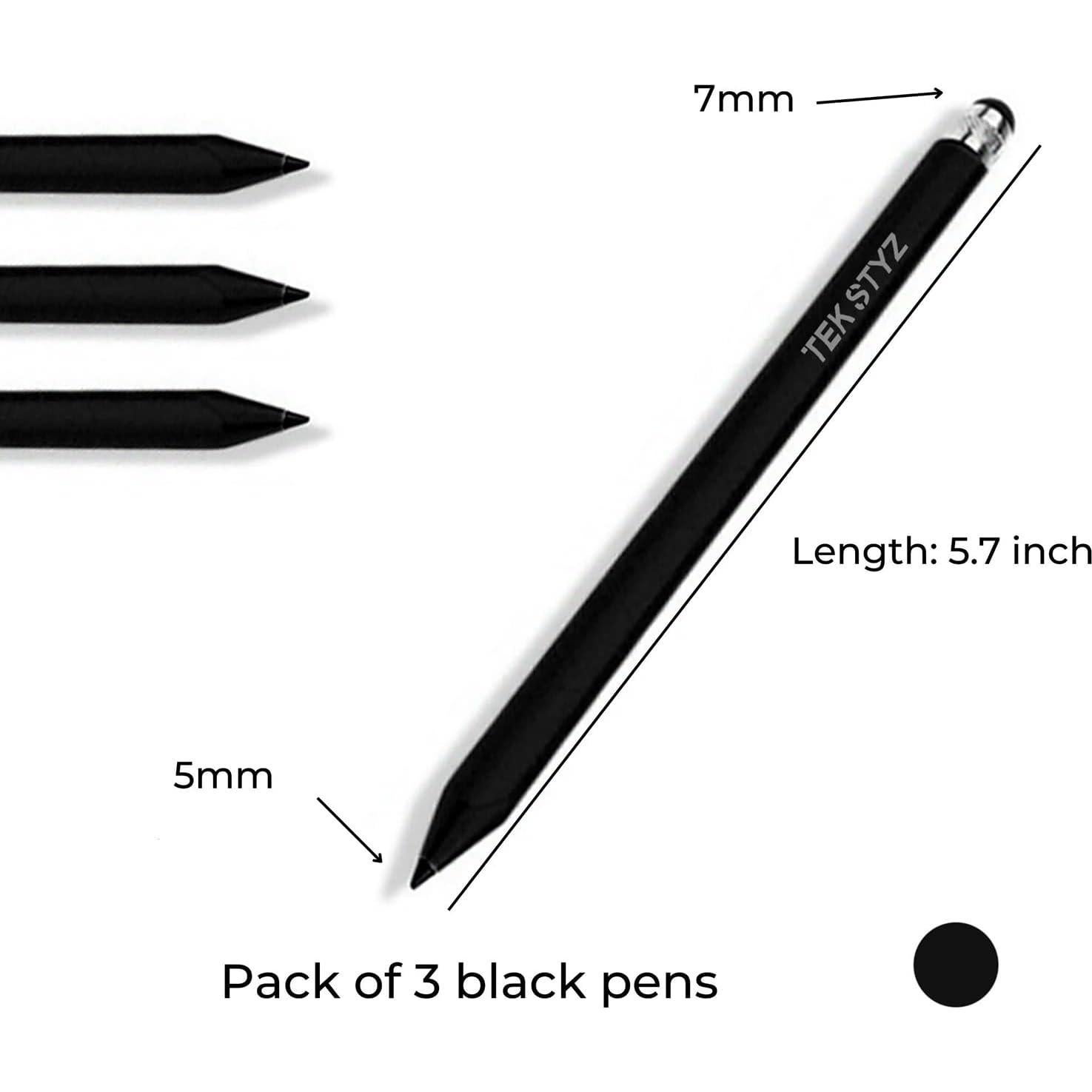 Lápiz Capacitivo 2 en 1 Tek Styz para Pantallas Táctiles - Negro