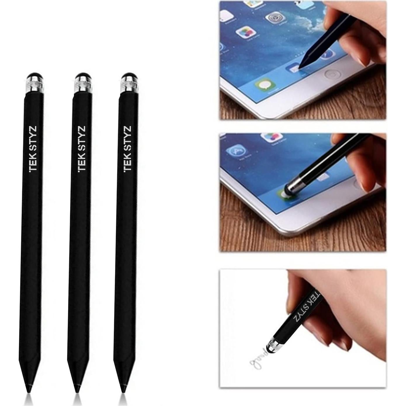 Lápiz Capacitivo 2 en 1 Tek Styz para Pantallas Táctiles - Negro