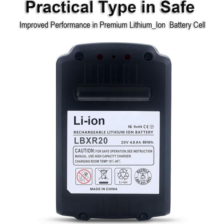 Batería de Litio Biswaye 4.0Ah 20V Compatible Black & Decker