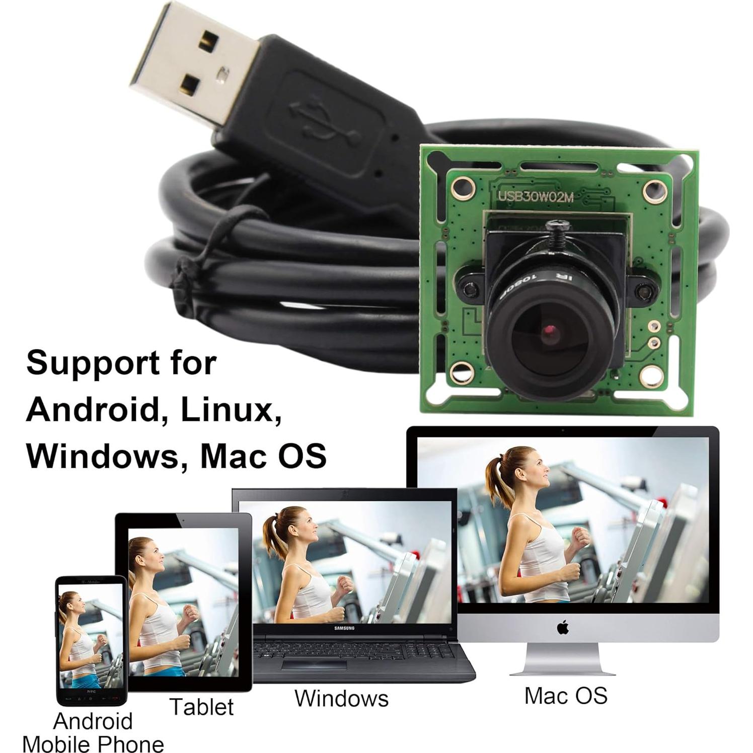 Módulo de Cámara USB ELP-USB30W02M 480P 60fps Lente 3.6mm