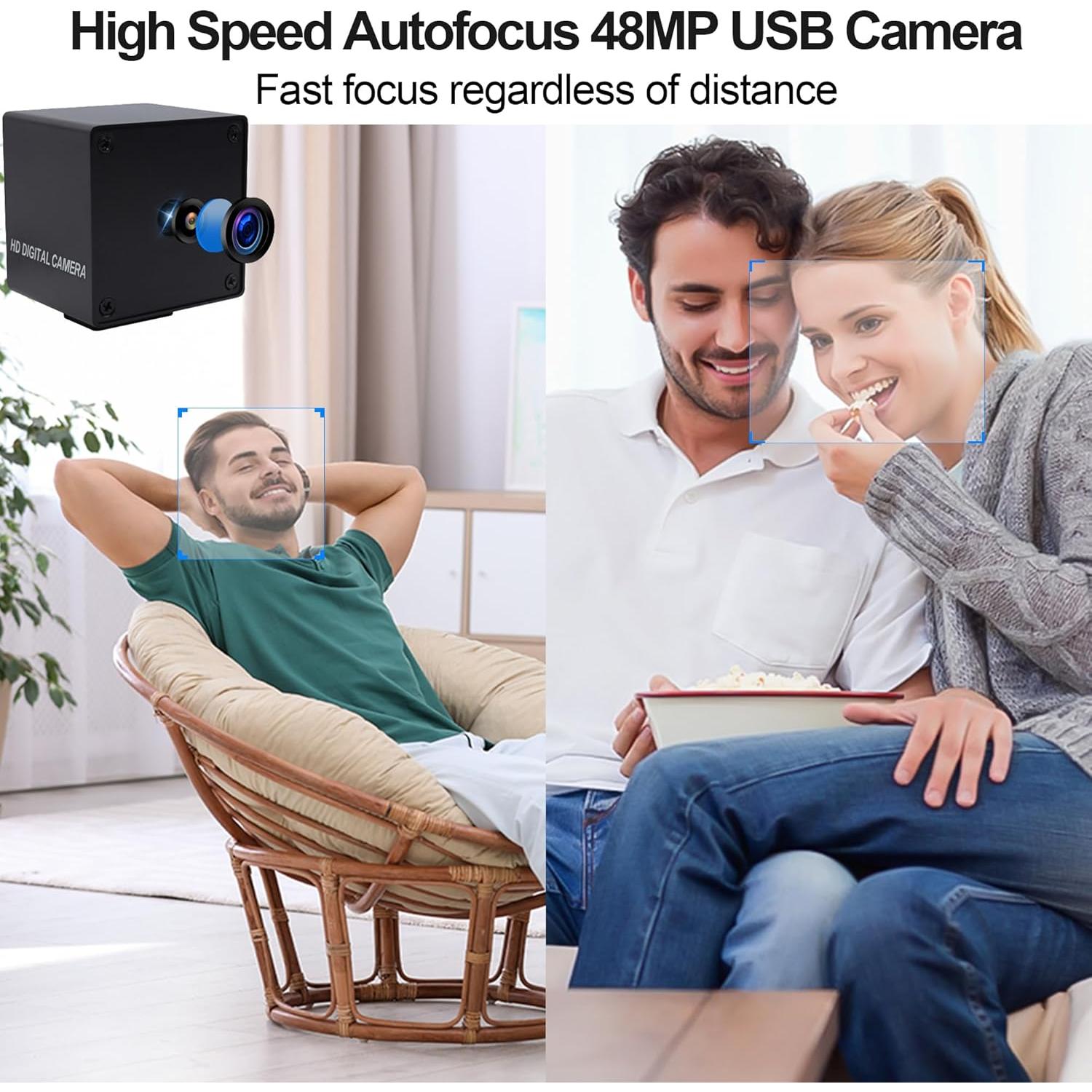 Cámara USB MMlove 48MP Autofoco 4K 30FPS Lente 70°