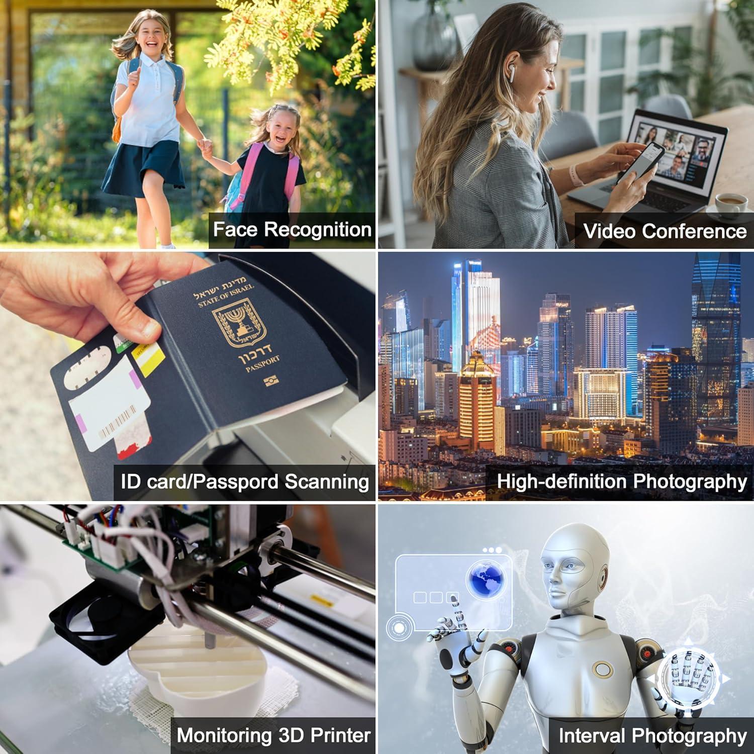 Cámara USB MMlove 48MP Autofoco 4K 30FPS Lente 70°