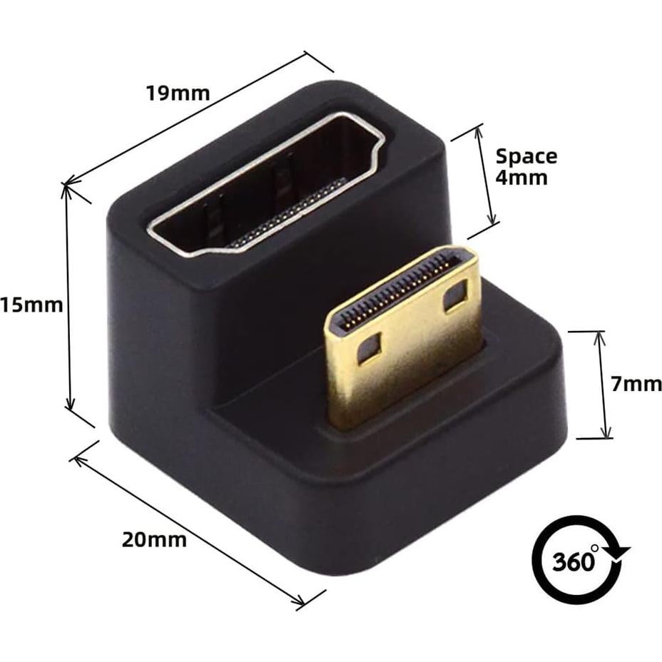 Adaptador HDMI Mini 1.4 Macho a Hembra 360 Grados NFHK