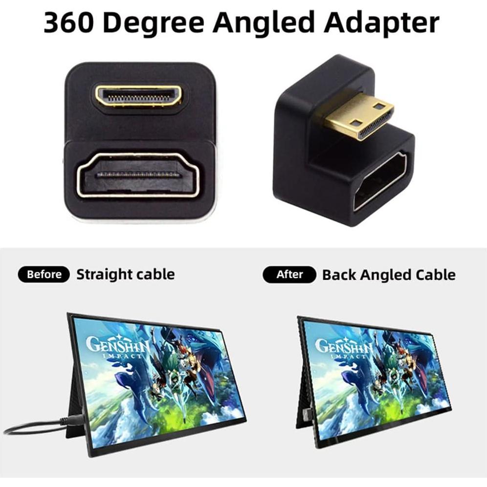Adaptador HDMI Mini 1.4 Macho a Hembra 360 Grados NFHK