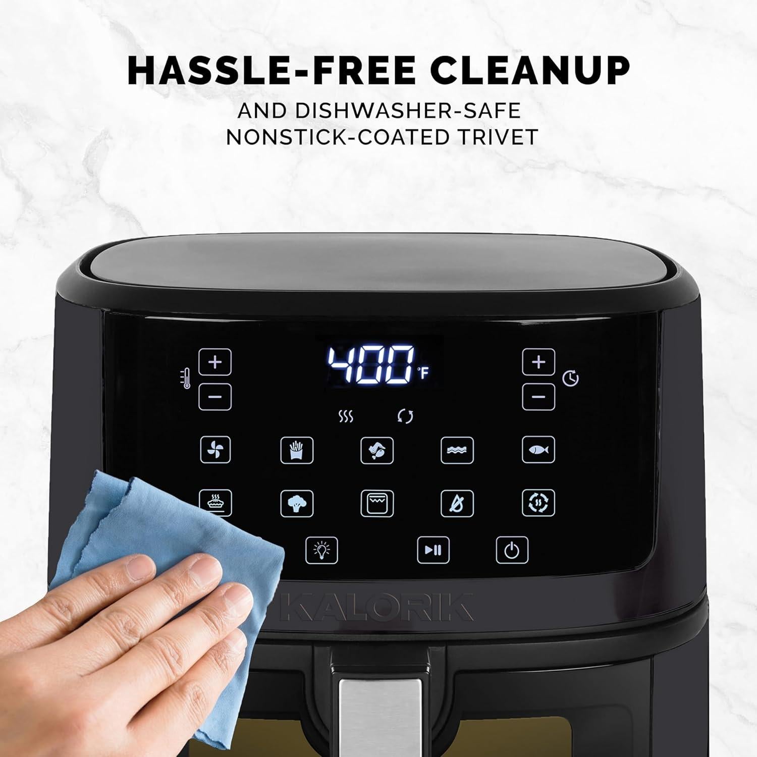 Freidora de Aire Táctil Kalorik 7 Cuartos Negra 1500W