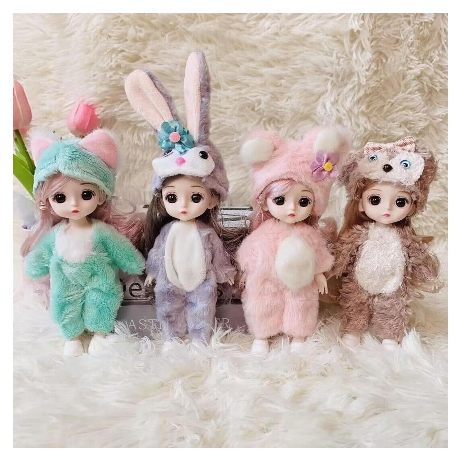 Muñecas Mini Princesa GIKOP 4 Pcs 16.51 cm Ajustables