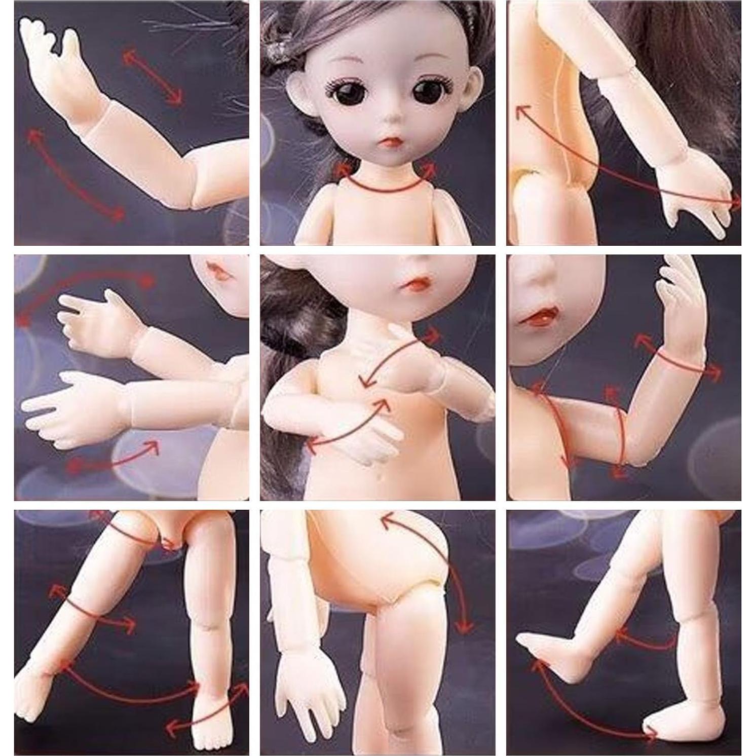 Muñecas Mini Princesa GIKOP 4 Pcs 16.51 cm Ajustables