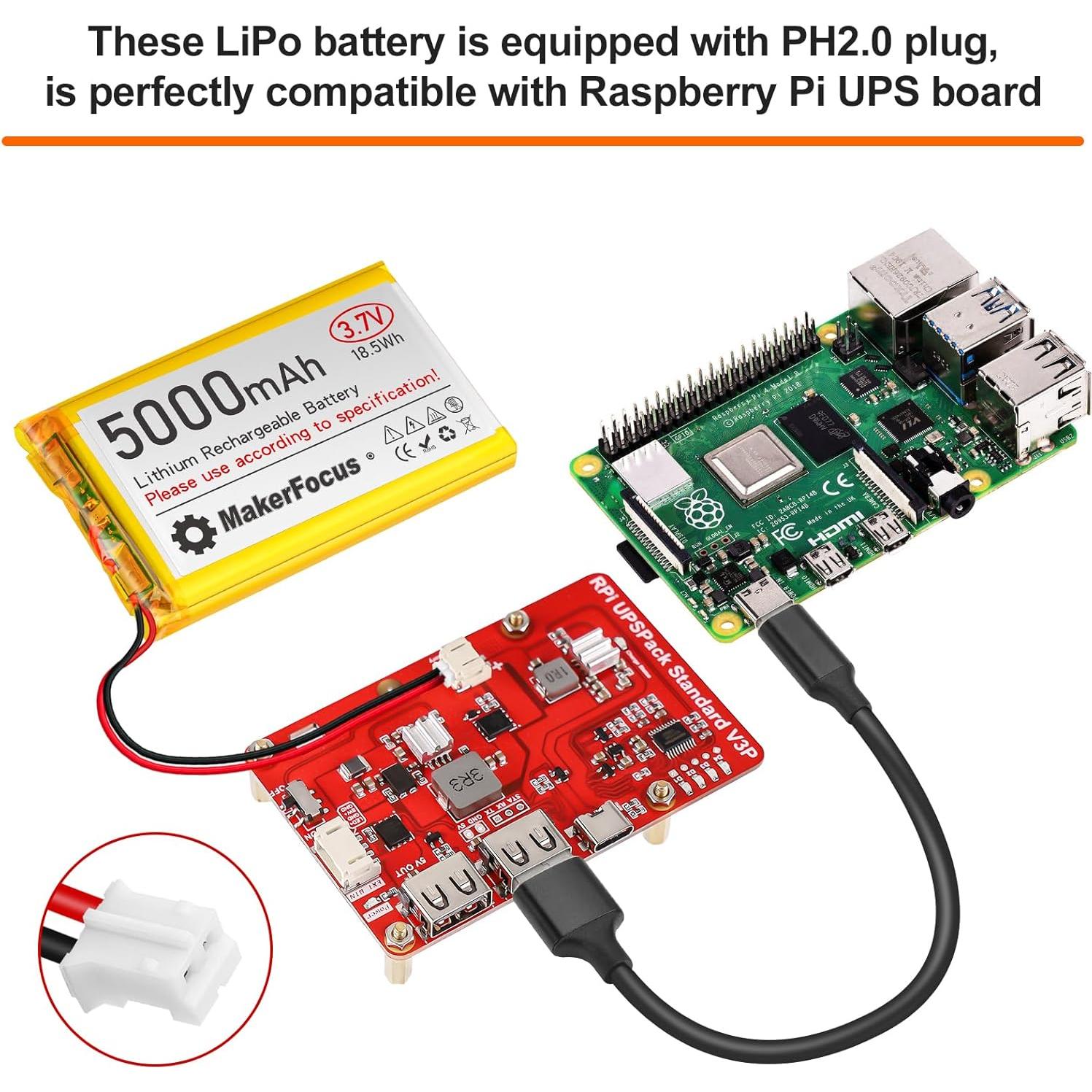Batería de Polímero de Litio 3.7V 5000mAh YELUFT con Protección