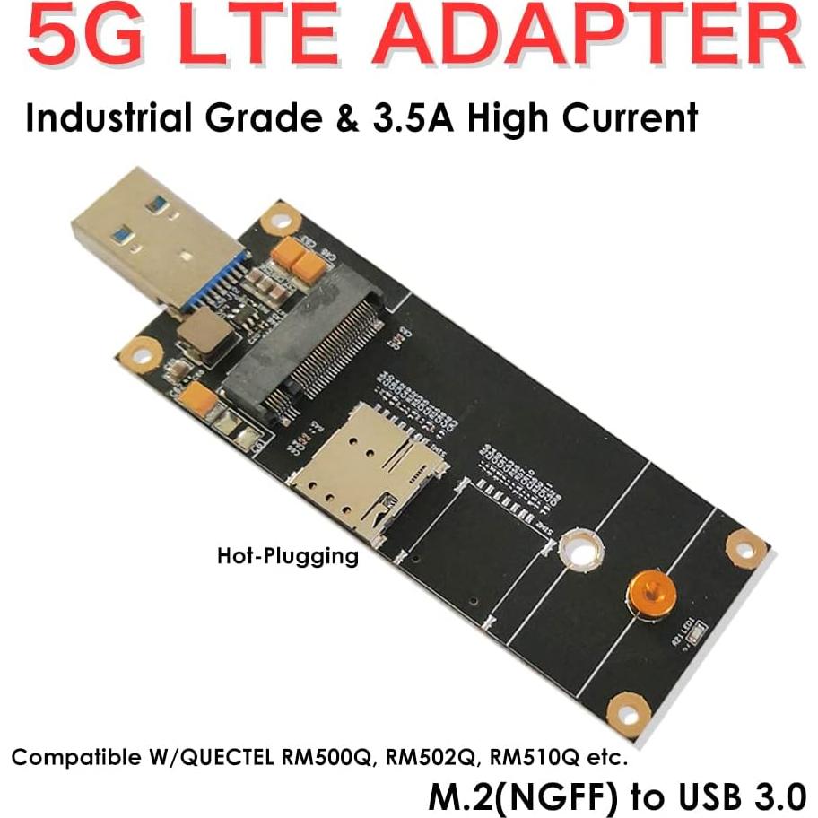 Adaptador M.2 a USB 3.0 EXVIST 5G LTE con ranura SIM