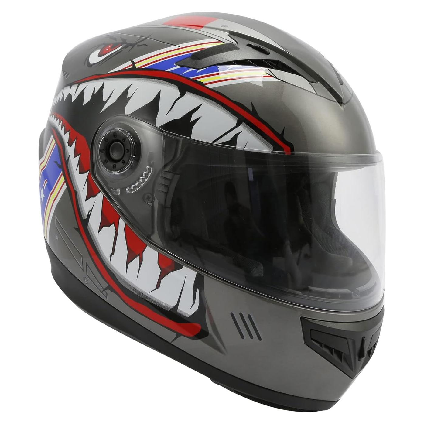 Casco Integral TCMT para Niños Estilo Tiburón Azul 51-58cm