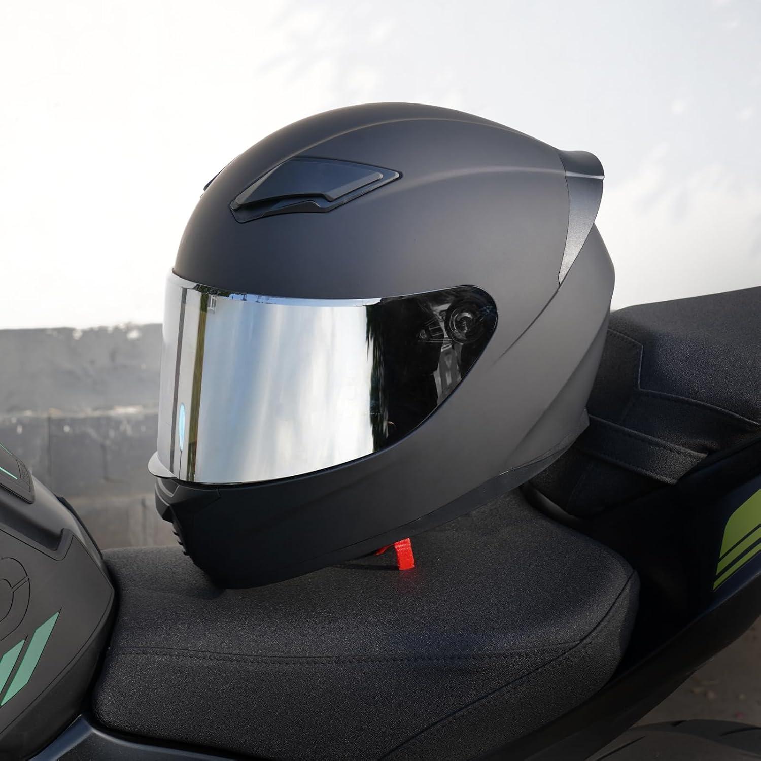 Casco Integral Negro JQF Gear WS-607 para Motocicleta M