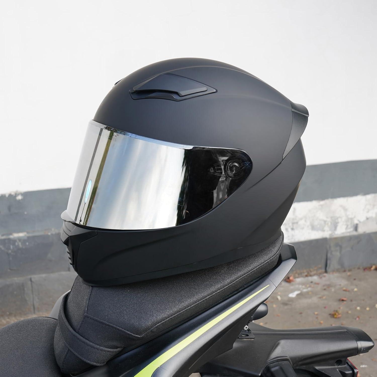 Casco Integral Negro JQF Gear WS-607 para Motocicleta M