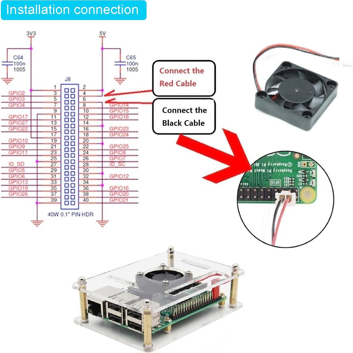 Estuche Acrílico DKARDU para Raspberry Pi 4/3/2 con Ventilador
