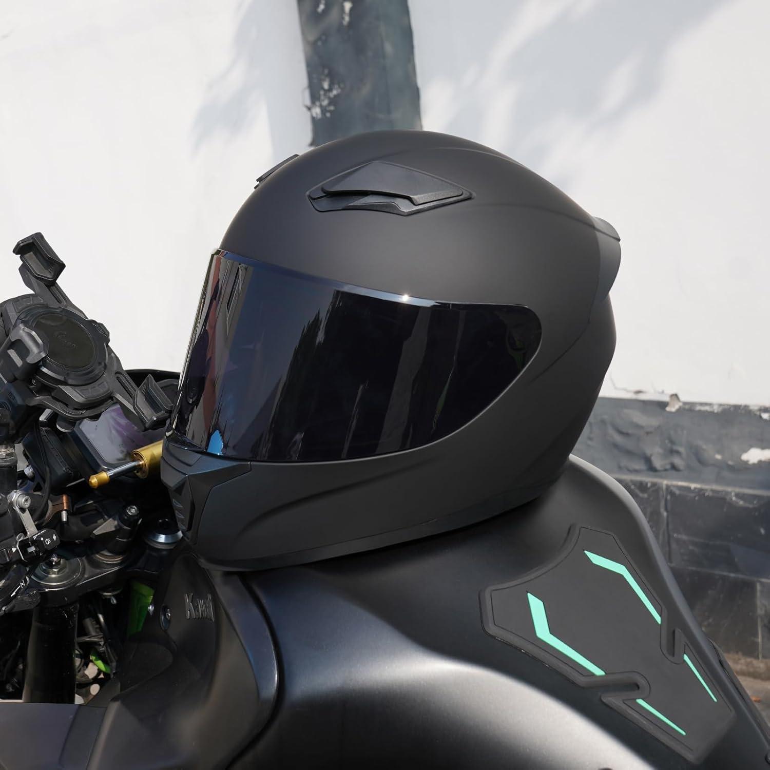 Casco Integral Negro JQF Gear WS-607 XL Aprobado DOT