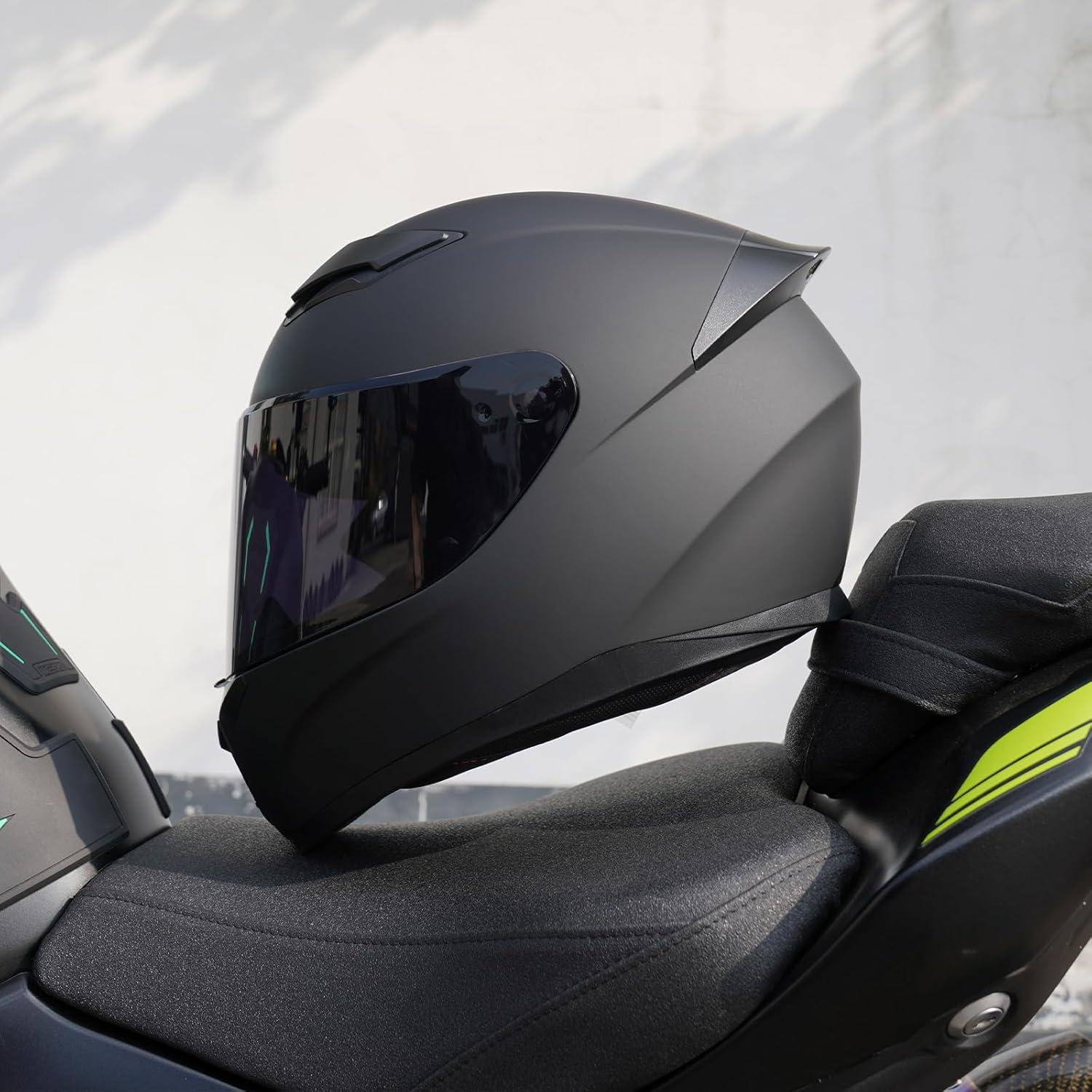 Casco Integral Negro JQF Gear WS-607 XL Aprobado DOT