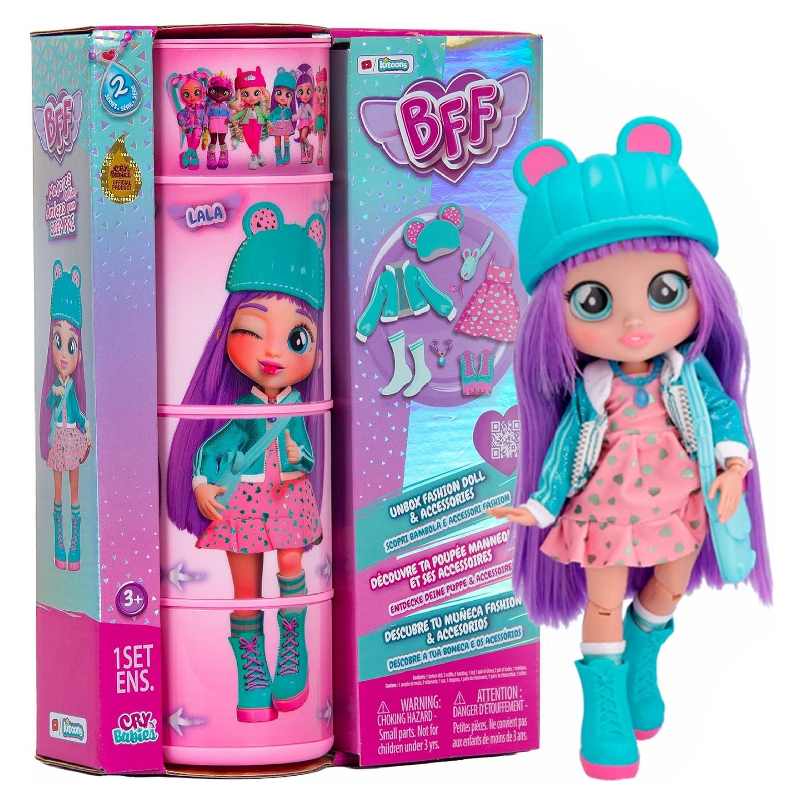 Muñeca Cry Babies BFF Lala 19.8 cm con 9+ Sorpresas y Accesorios