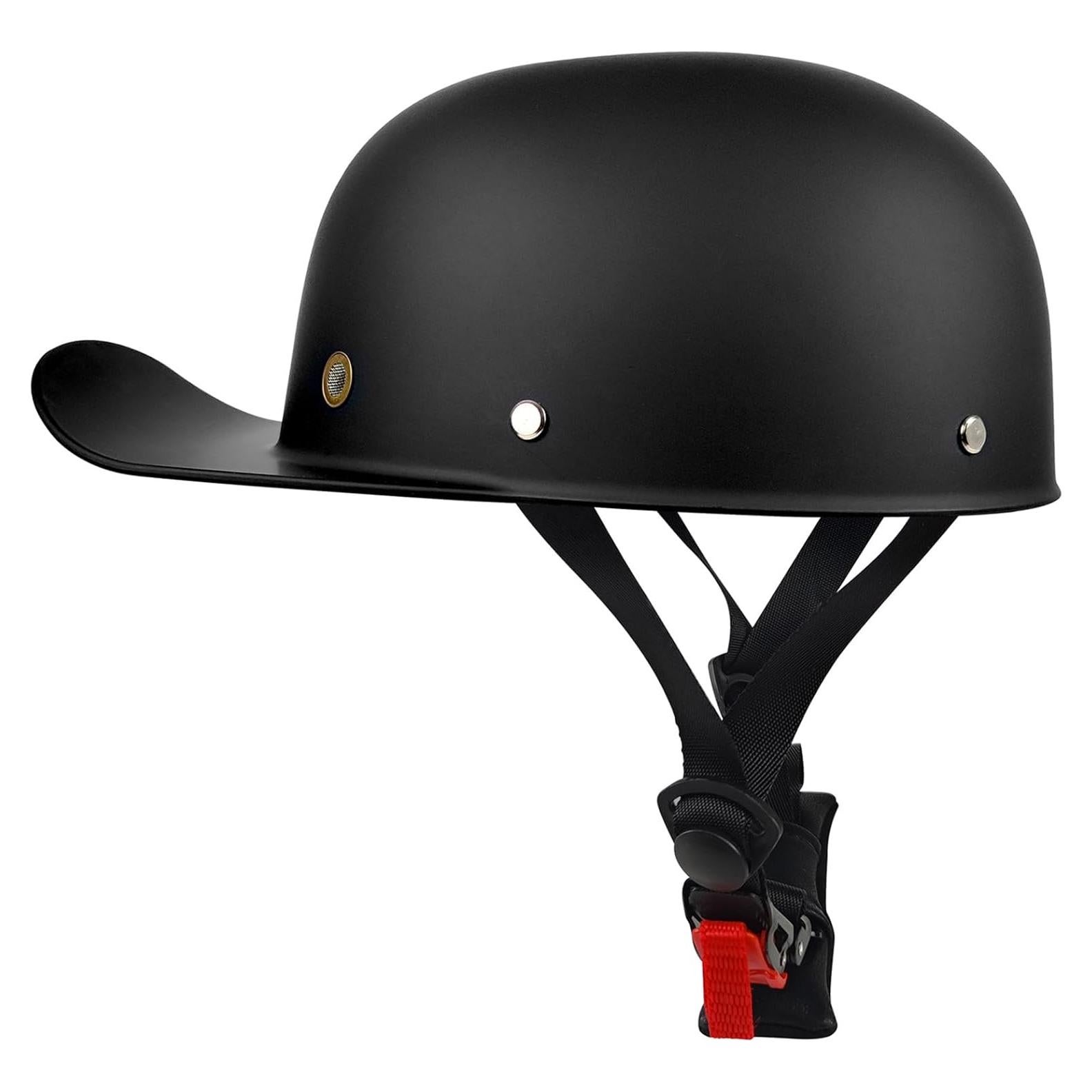 Casco de motocicleta DJGLKREJG Retro Negro Mediano