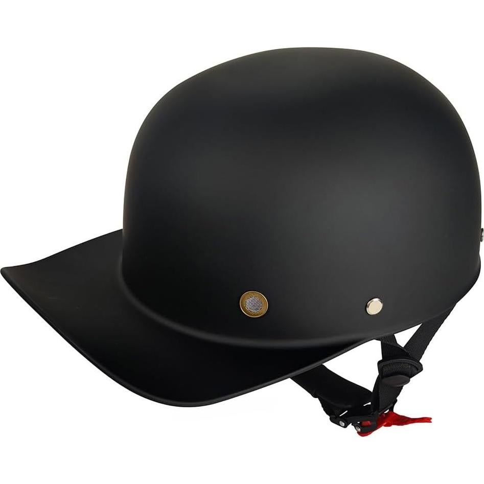 Casco de motocicleta DJGLKREJG Retro Negro Mediano