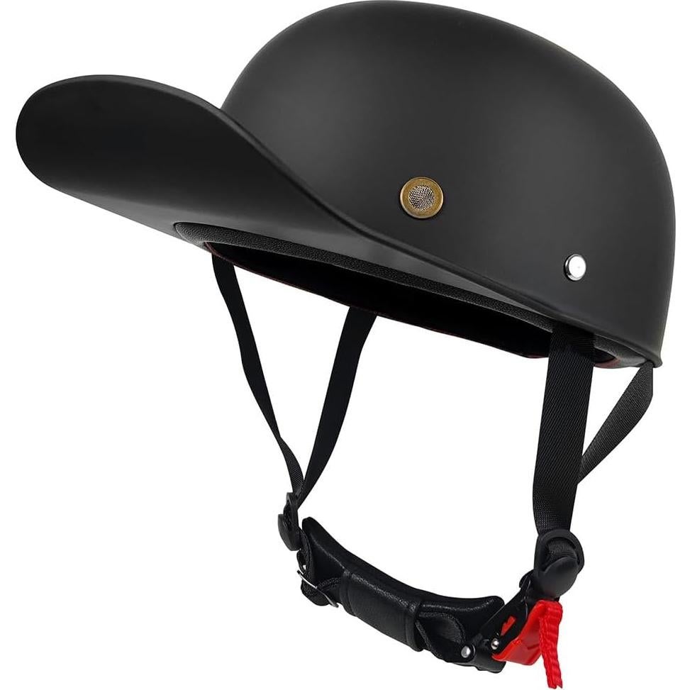 Casco de motocicleta DJGLKREJG Retro Negro Mediano