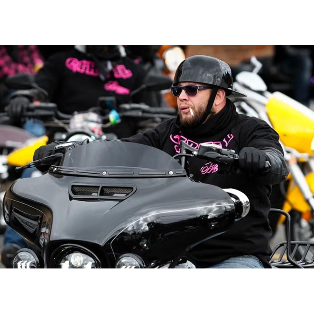 Casco de motocicleta DJGLKREJG Retro Negro Mediano