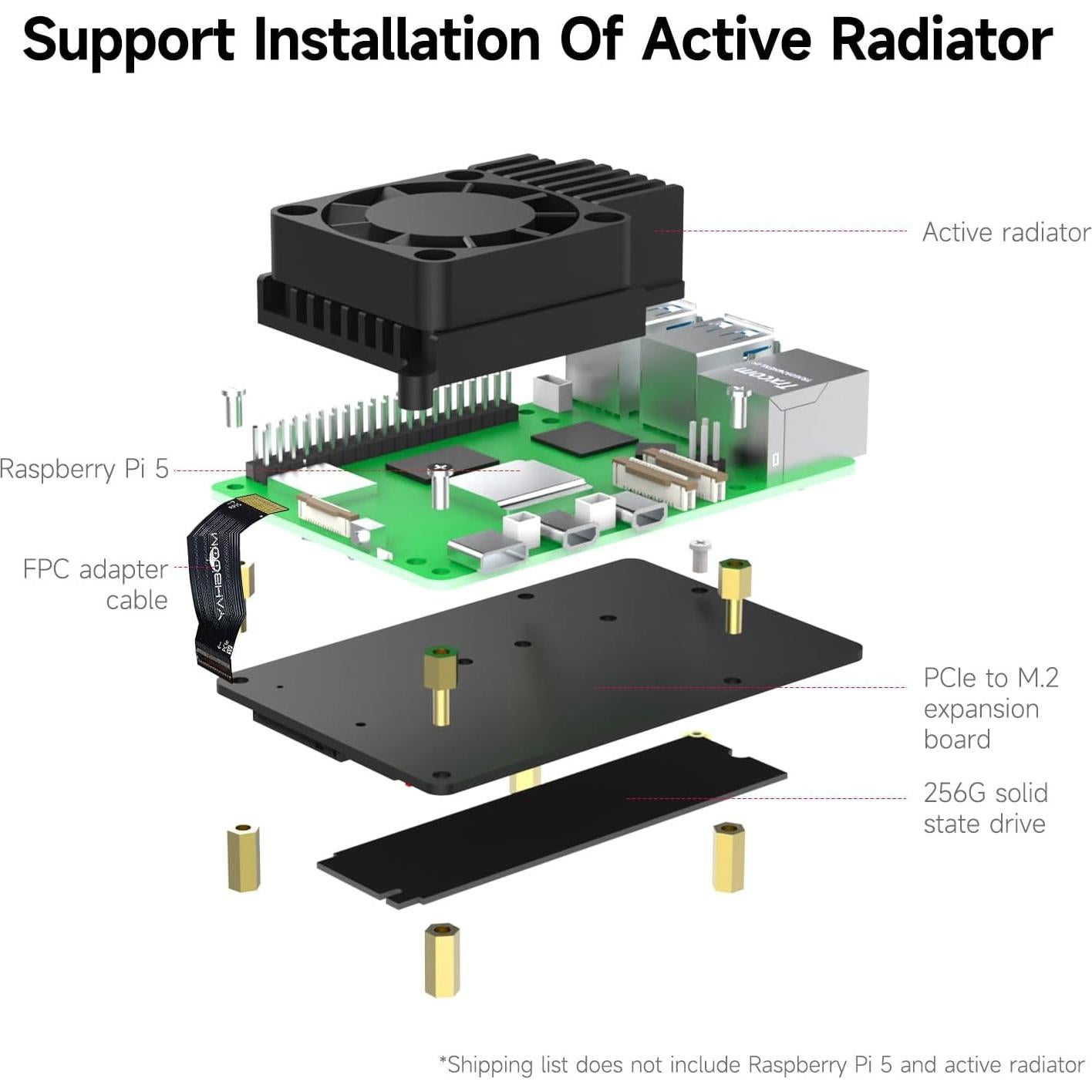 Adaptador Yahboom PCIe a M.2 para Raspberry Pi 5 - Soporta SSD 2230-2280