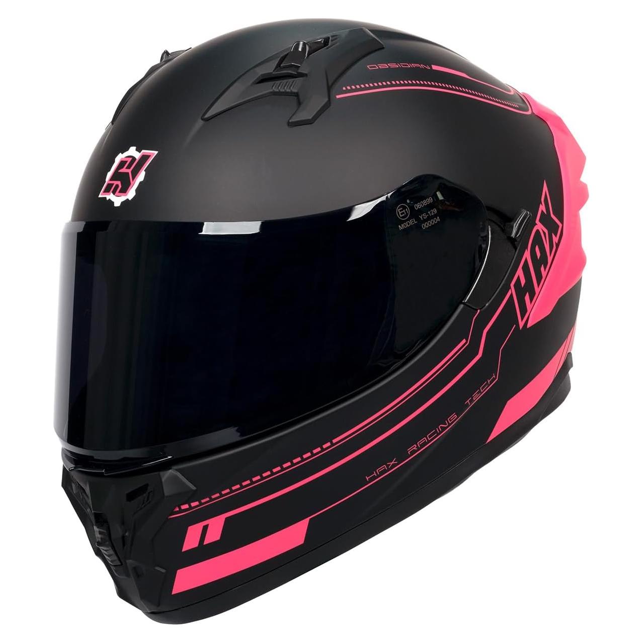 Casco Integral HAX Obsidian Pro Doble Visor Rosa Adulto