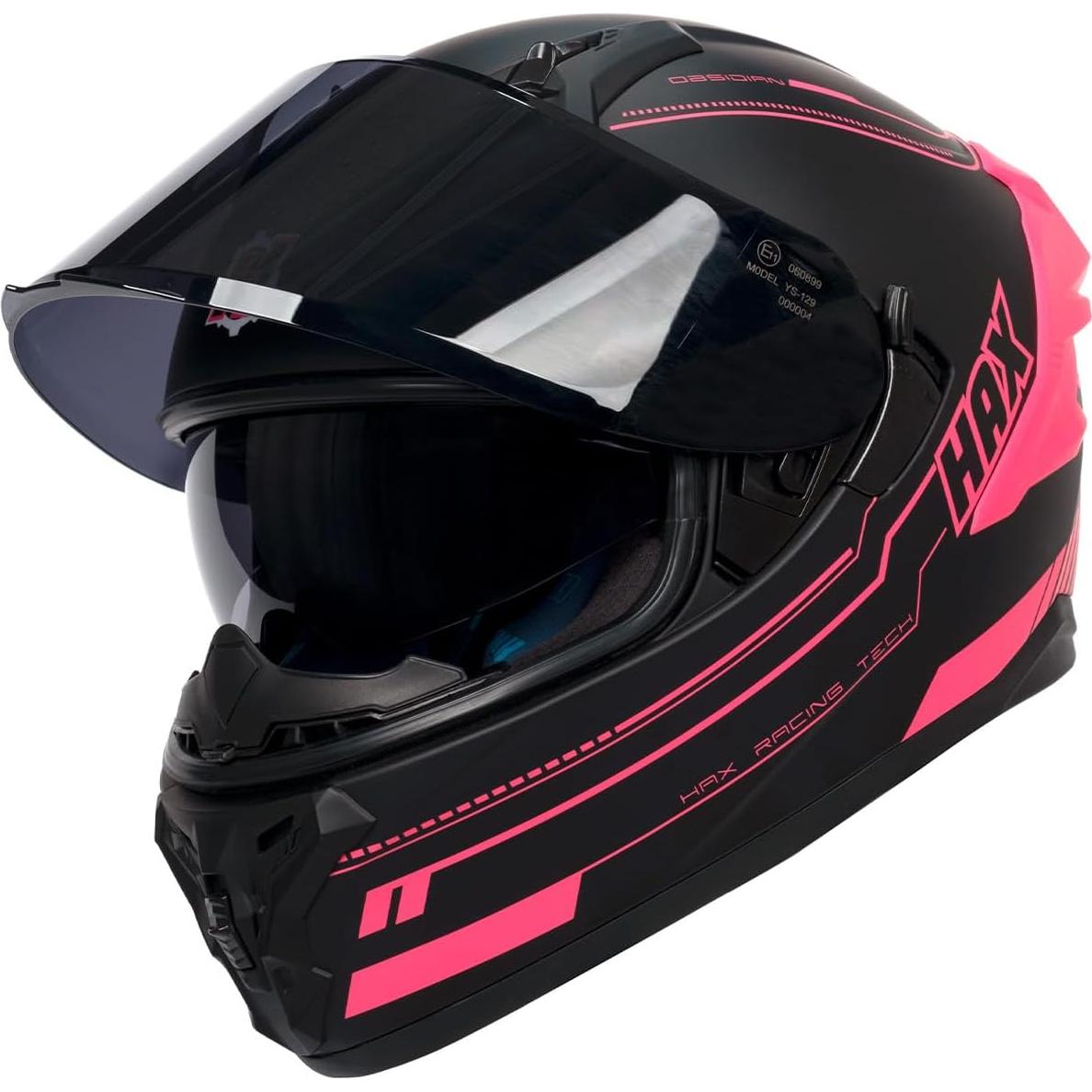 Casco Integral HAX Obsidian Pro Doble Visor Rosa Adulto