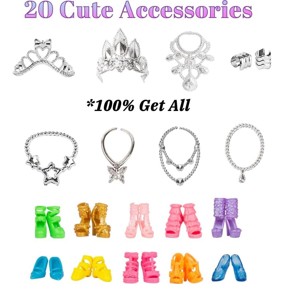 Ropa para Muñecas Keysse - 8 Trajes de Fiesta con Lentejuelas