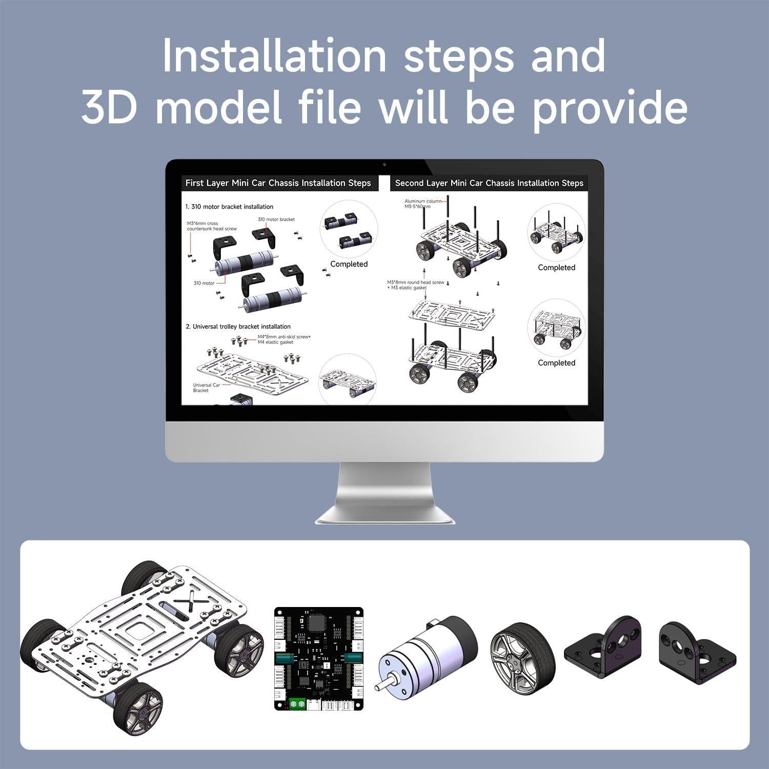 Kit Chasis Robótico Yahboom 4 Ruedas DIY Aluminio V1