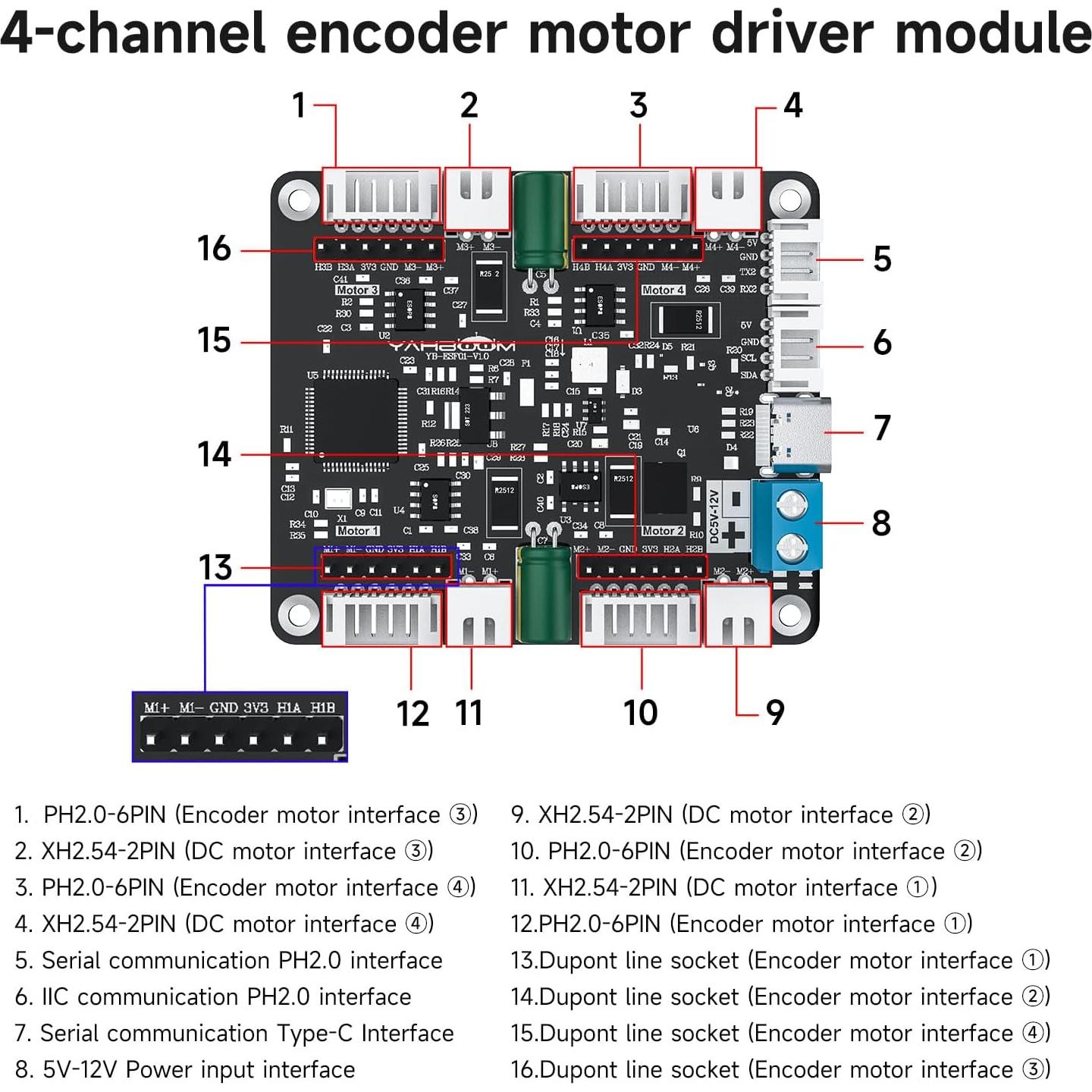 Kit Chasis Robótico Yahboom 4 Ruedas DIY Aluminio V1