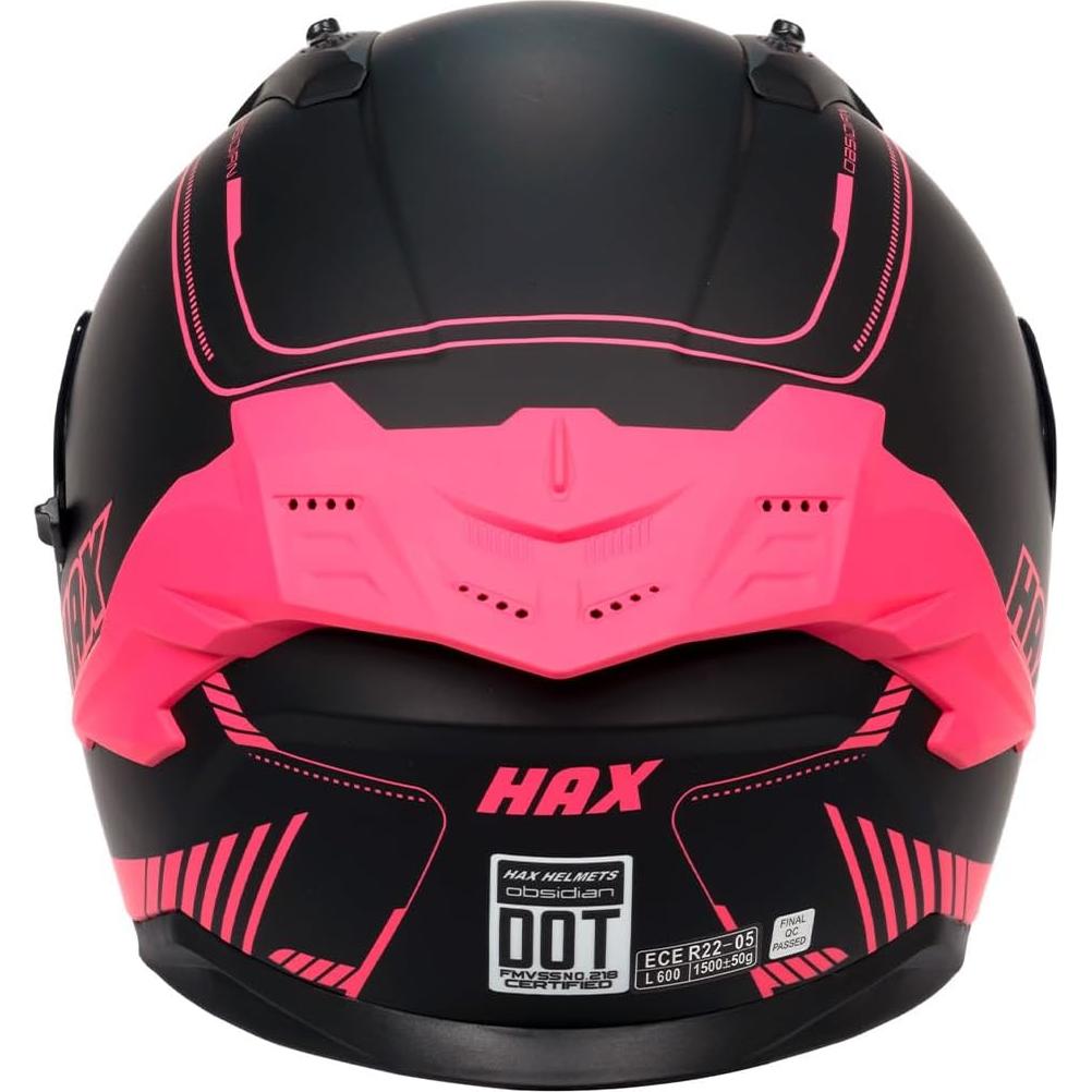 Casco Integral HAX Obsidian 17 Doble Visera Rosa Adulto