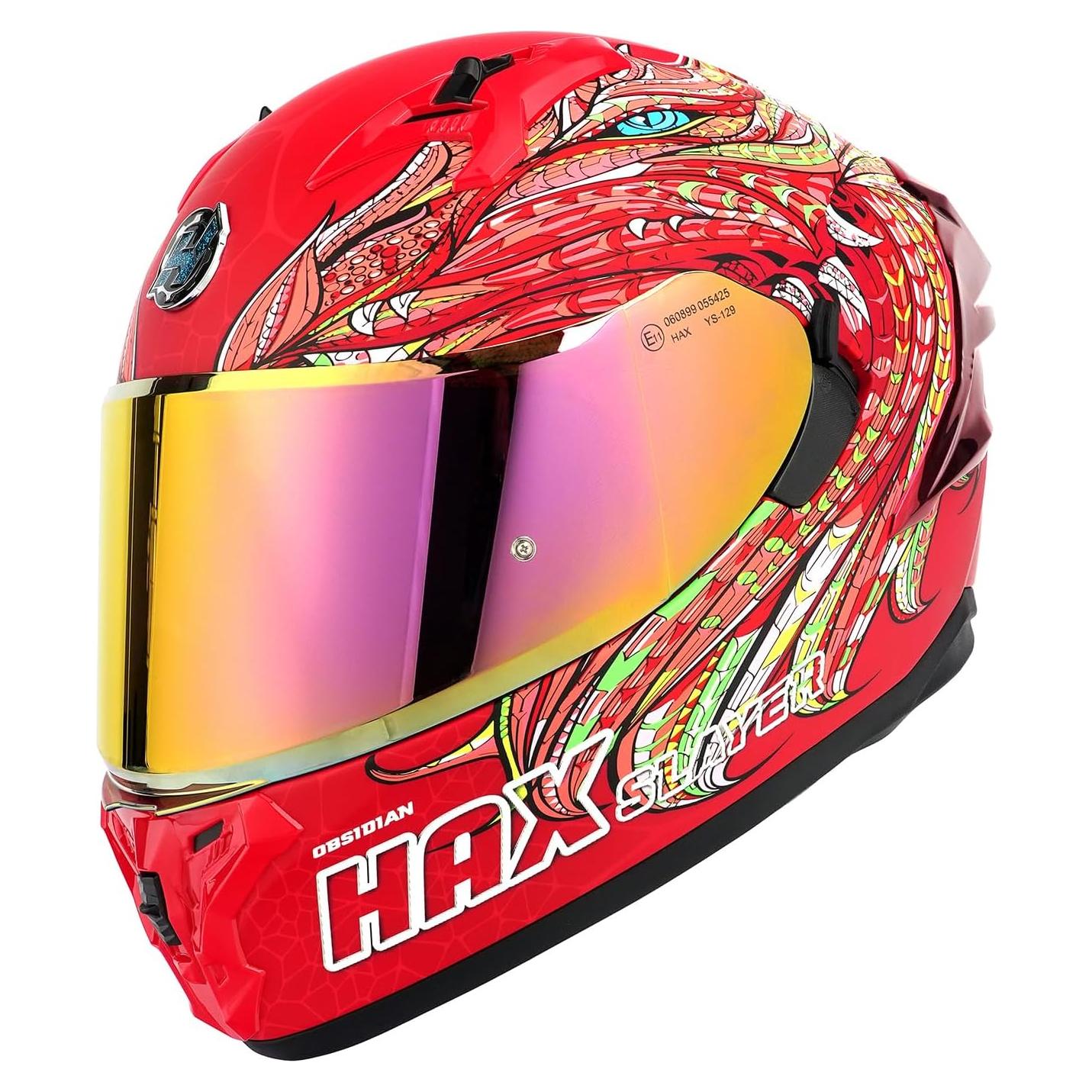 Casco Integral HAX Obsidian 17 Doble Visera Rosa Adulto