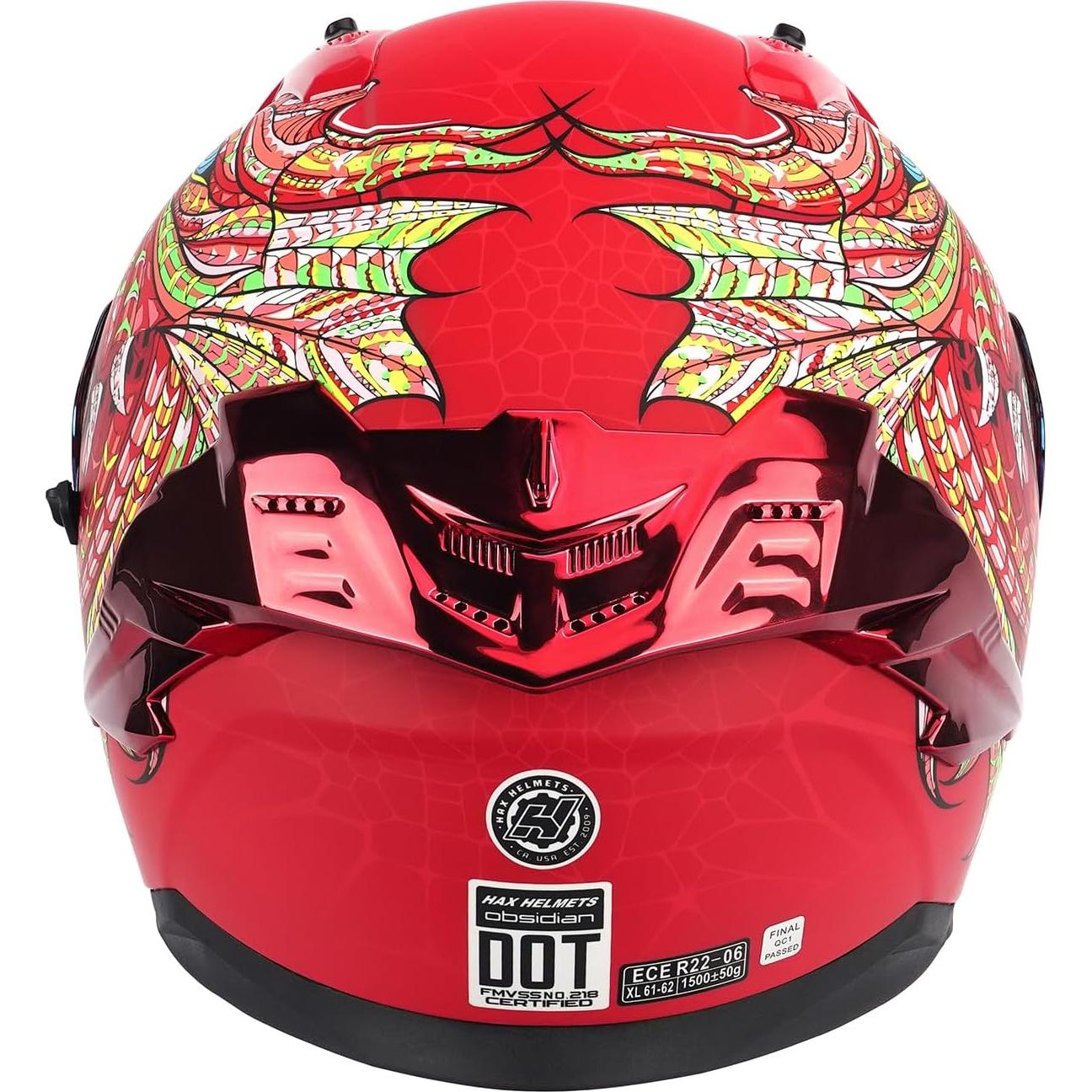 Casco Integral HAX Obsidian 17 Doble Visera Rosa Adulto
