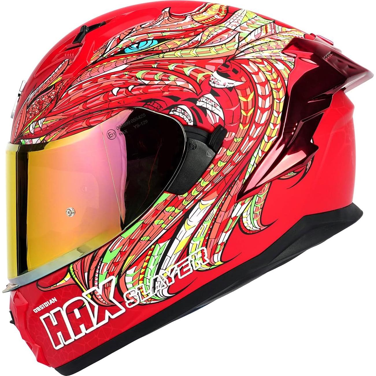 Casco Integral HAX Obsidian 17 Doble Visor Rosa Adulto