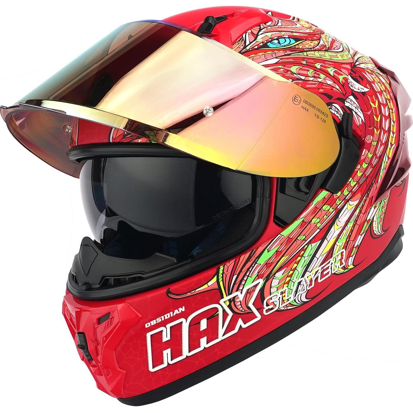 Casco Integral HAX Obsidian Pro Rosa Doble Visor Adulto