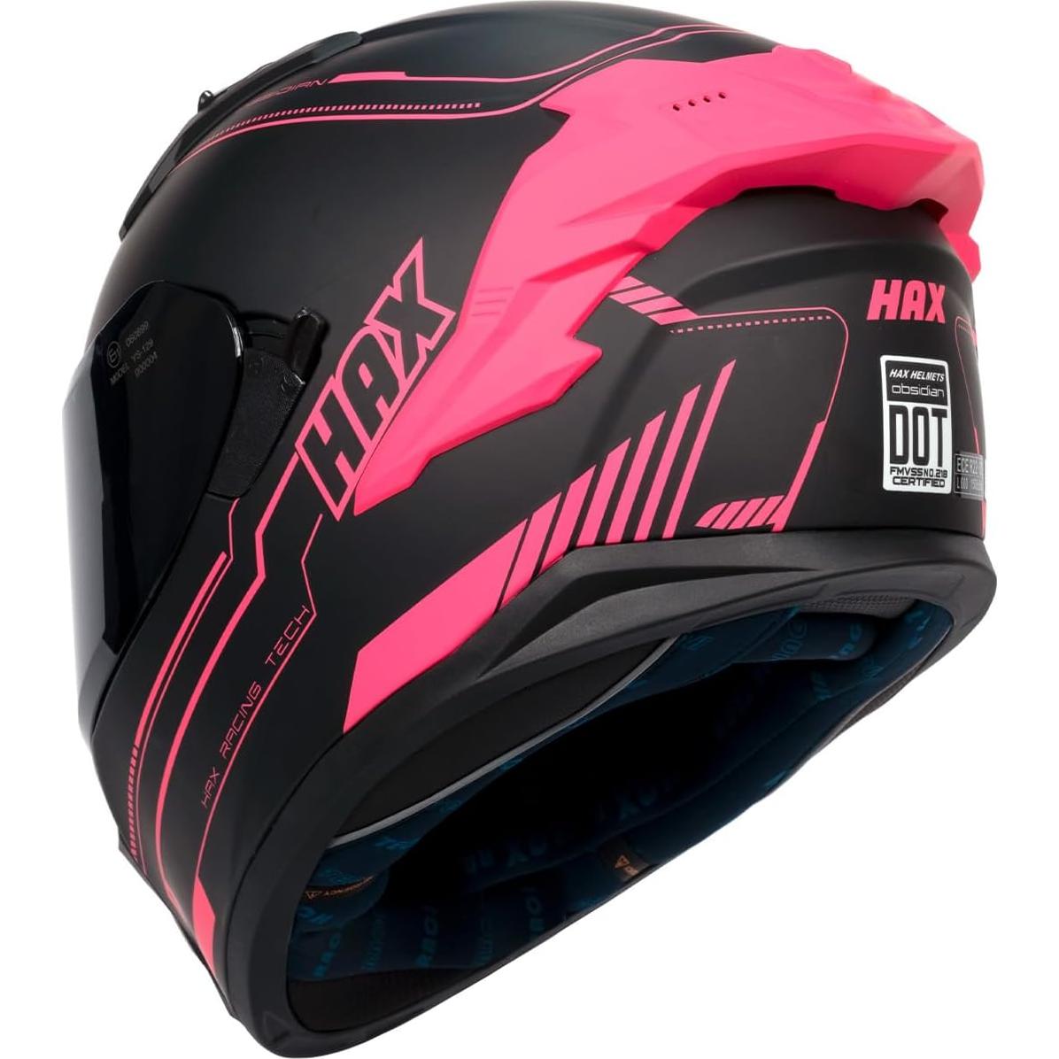 Casco Integral HAX Obsidian Pro Rosa Doble Visor 2.1kg