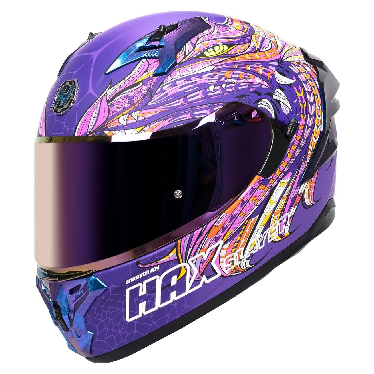 Casco Integral HAX Obsidian 17 Doble Visera Rosa Adulto