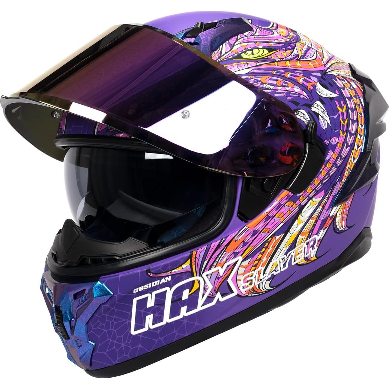 Casco Integral HAX Obsidian 17 Doble Visor Rosa Adulto