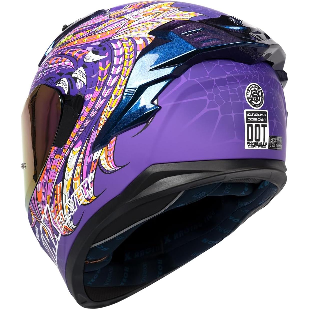 Casco Integral HAX Obsidian 17 Doble Visor Rosa Adulto