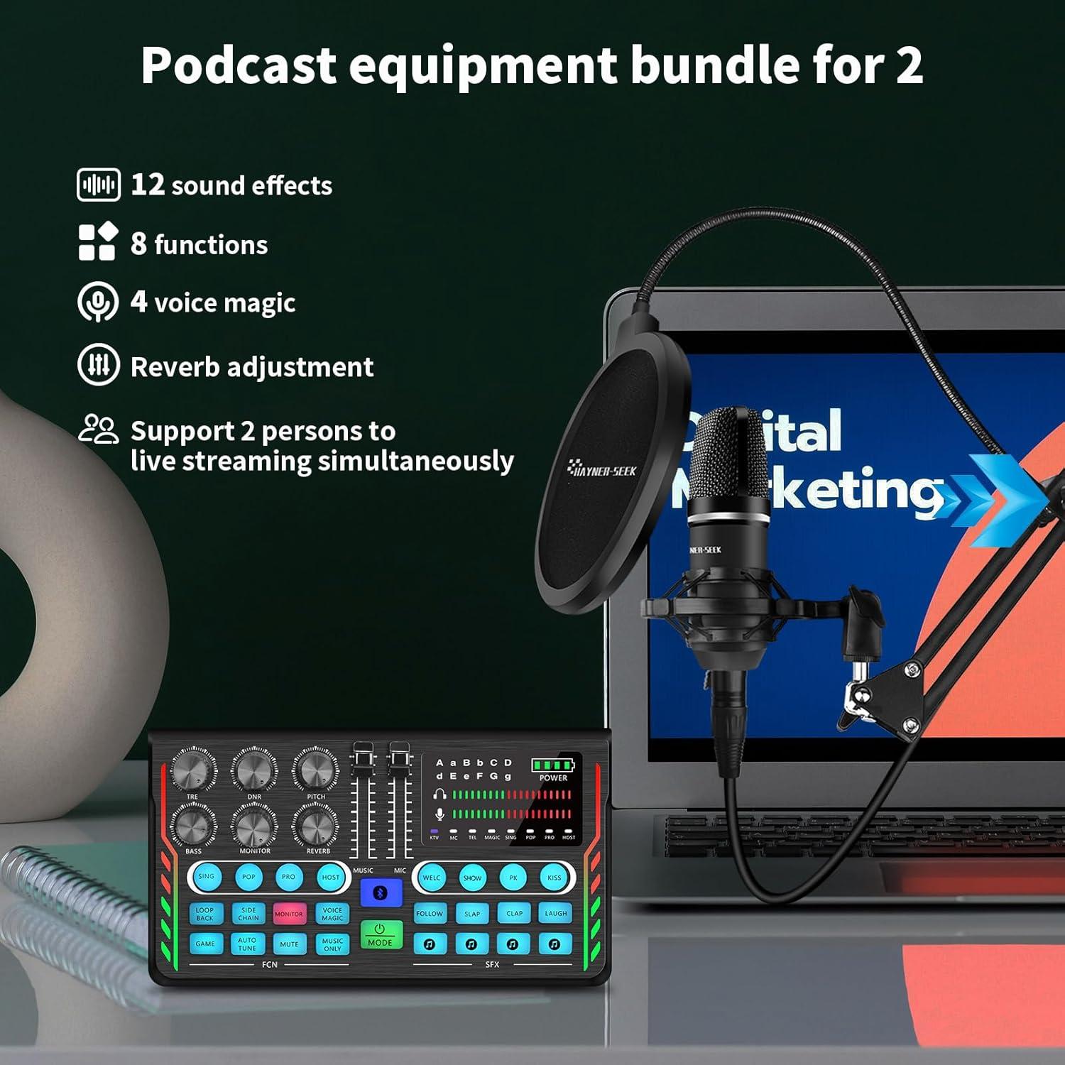 Kit de Podcast Profesional HS-AP203-2 para 2 Personas