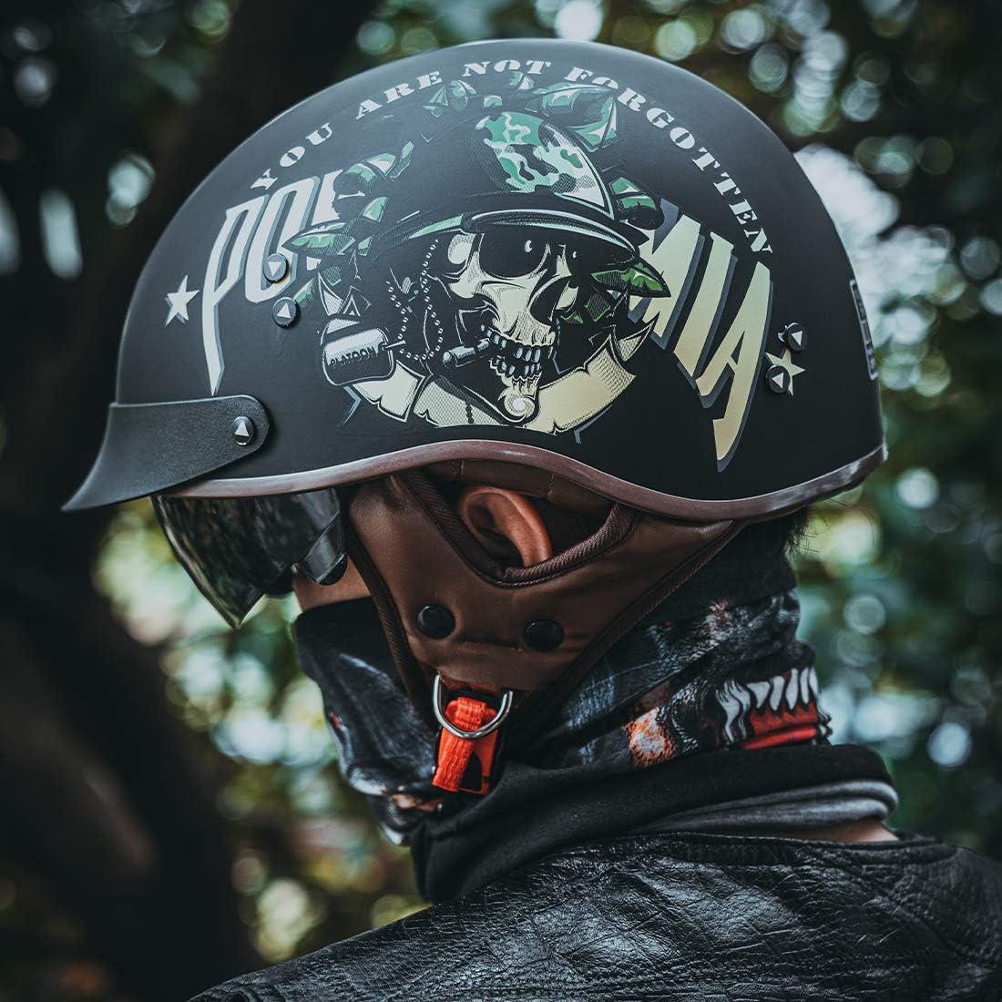 Casco de motocicleta VCOROS F-07 con visera solar y hebilla