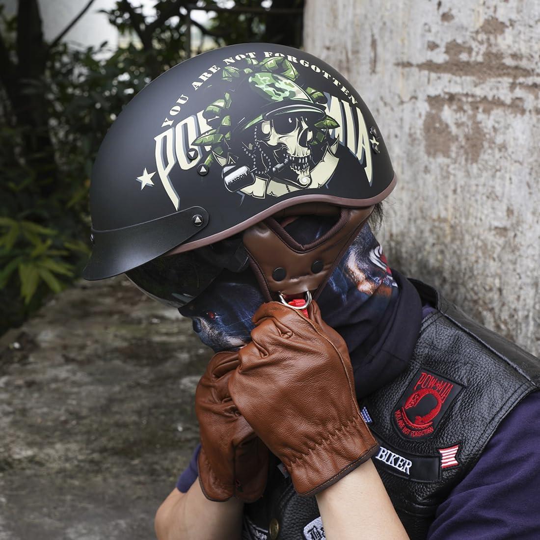 Casco de motocicleta VCOROS F-07 con visera solar y hebilla